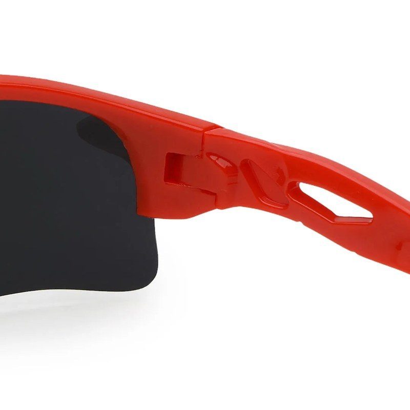 Griffey Red/Green/Black Medium Half Rim Shield Sports Sunglasses for Men & Women — Hashtag Eyewears