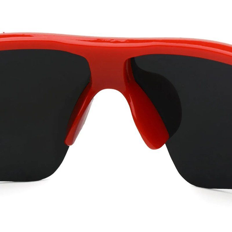 Griffey Red/Green/Black Medium Half Rim Shield Sports Sunglasses for Men & Women — Hashtag Eyewears