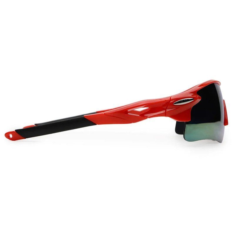 Griffey Red/Green/Black Medium Half Rim Shield Sports Sunglasses for Men & Women — Hashtag Eyewears