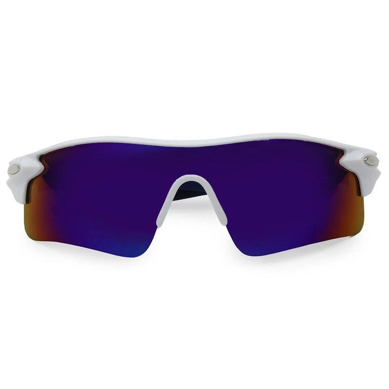Griffey White/Blue/Blue Medium Half Rim Shield Sports Sunglasses for Men & Women — Hashtag Eyewears