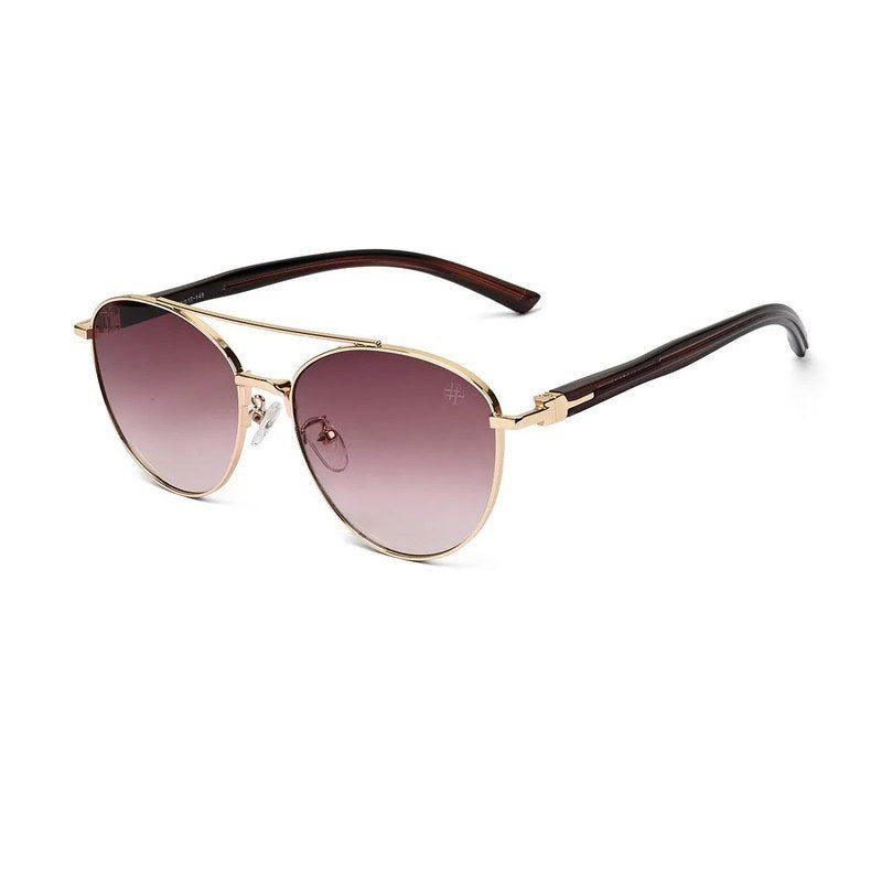 Gyron Gradient Brown Medium Full Rim Aviator Sunglasses for Men — Hashtag Eyewears