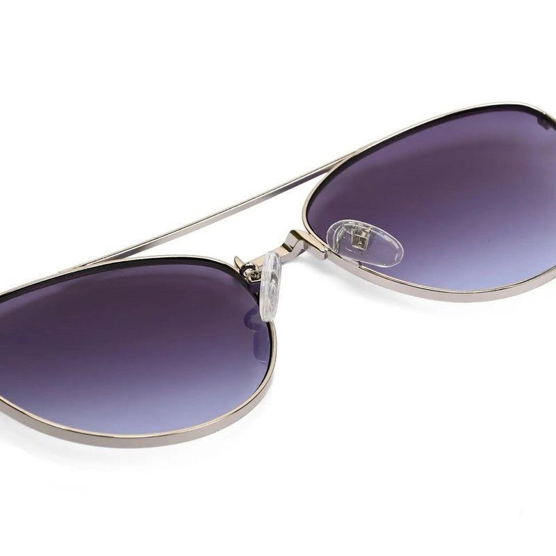 Gyron Silver Medium Full Rim Aviator Sunglasses for Men — Hashtag Eyewears