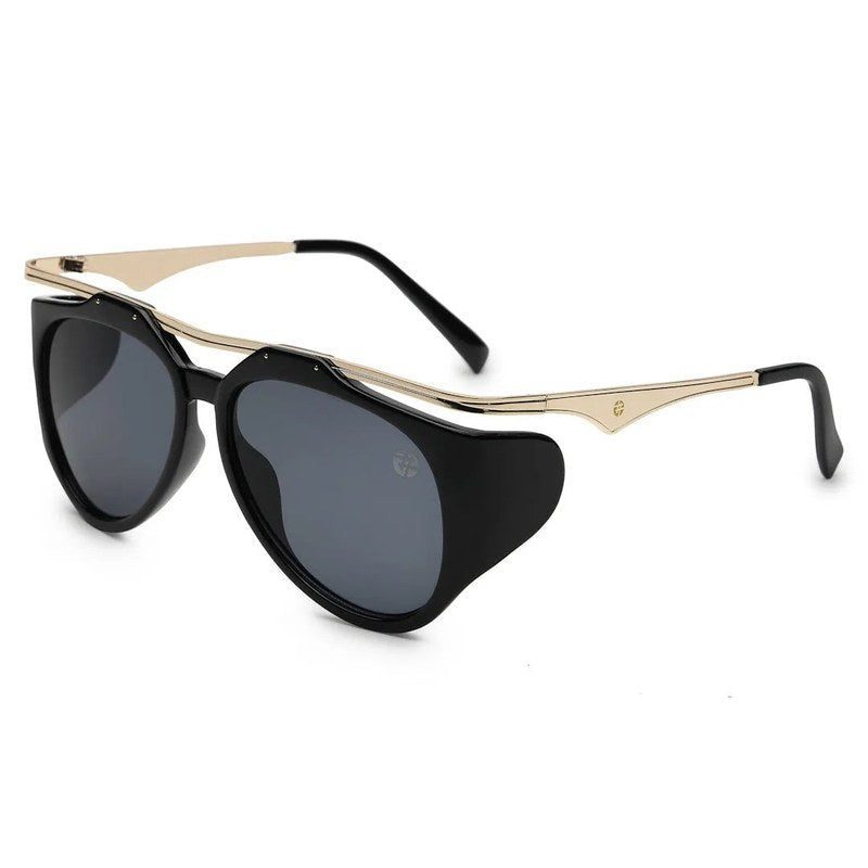 Hang-on Black Medium Full Rim Aviator Sunglasses for Men & Women — Hashtag Eyewears
