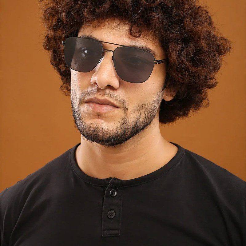 Helion Grey Small Full Rim Square Sunglasses for Men — Hashtag Eyewears