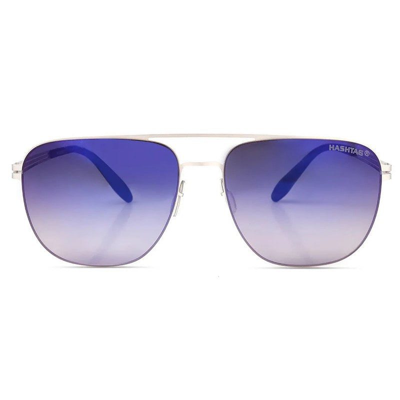 Helion Silver Small Full Rim Square Sunglasses for Men — Hashtag Eyewears