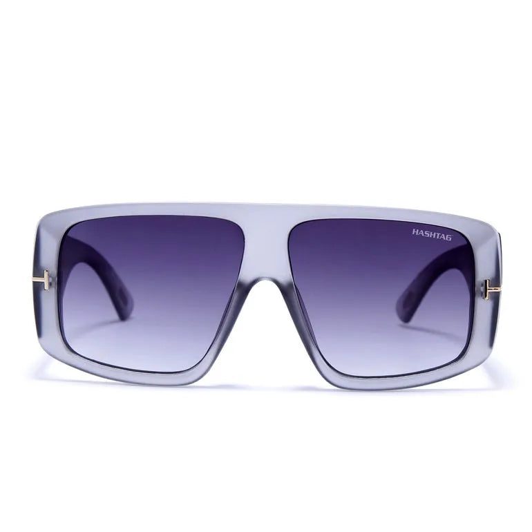 Helios Gradient Grey Oversized Full Rim Square Sunglasses for Men & Women — Hashtag Eyewears