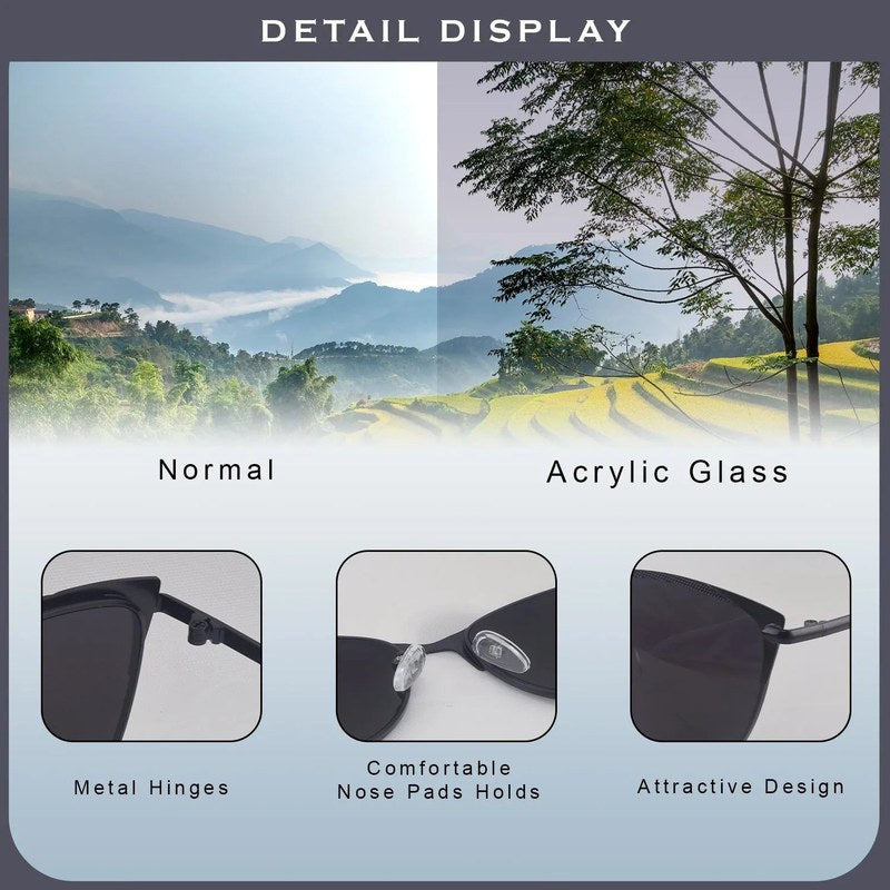 Hestara Black Medium Full Rim Cat eye Sunglasses for Women — Hashtag Eyewears