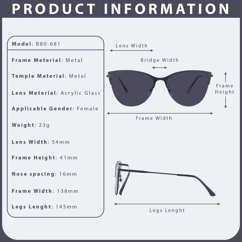 Hestara Black Medium Full Rim Cat eye Sunglasses for Women — Hashtag Eyewears