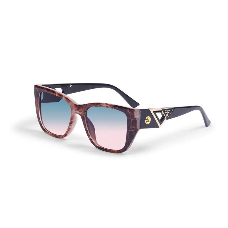 Honeycomb Brown Texture Medium Full Rim Square Sunglasses for Men & Women — Hashtag Eyewears