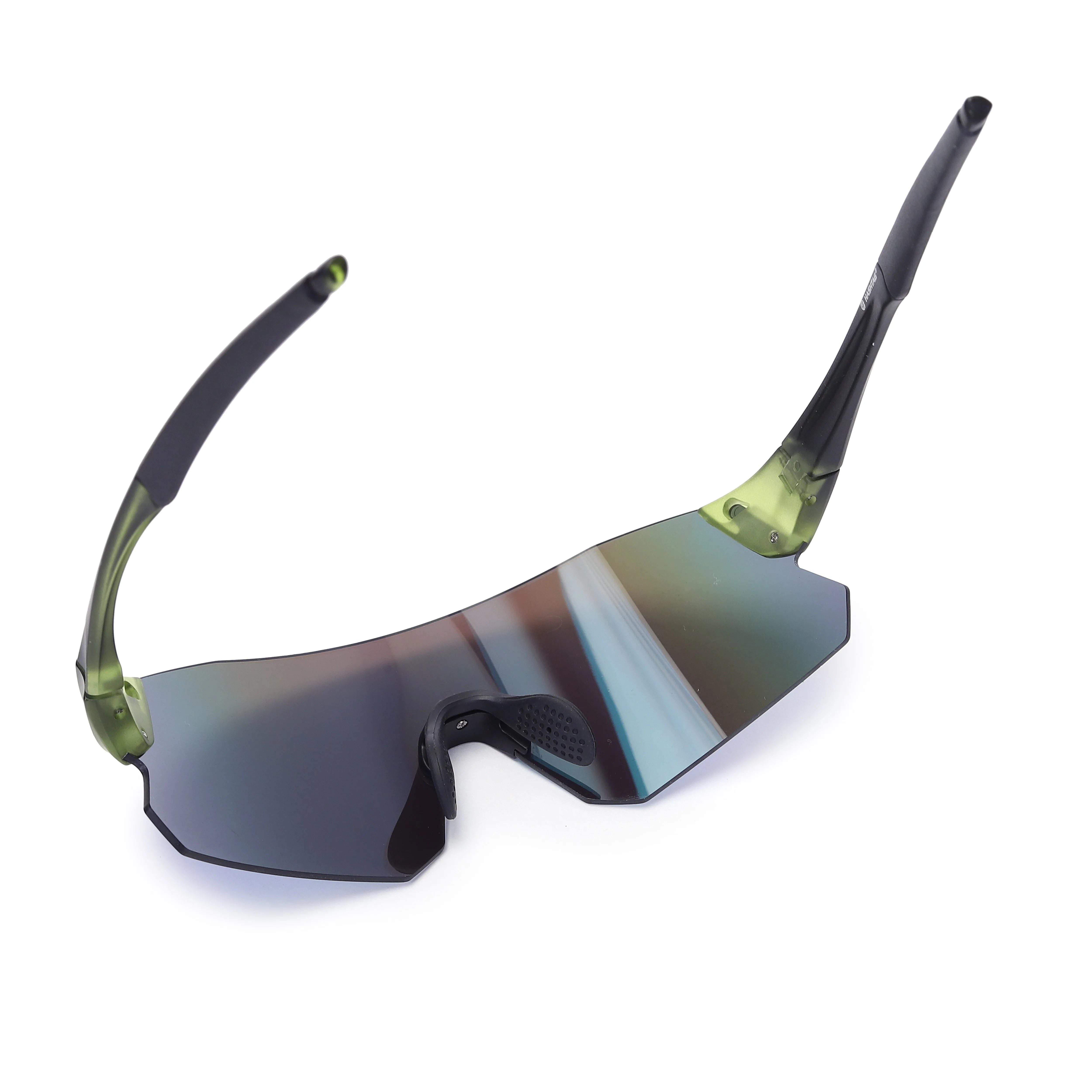 Hunters Green Large Rim Less Shield Sports Sunglasses for Men & Women — Hashtag Eyewears