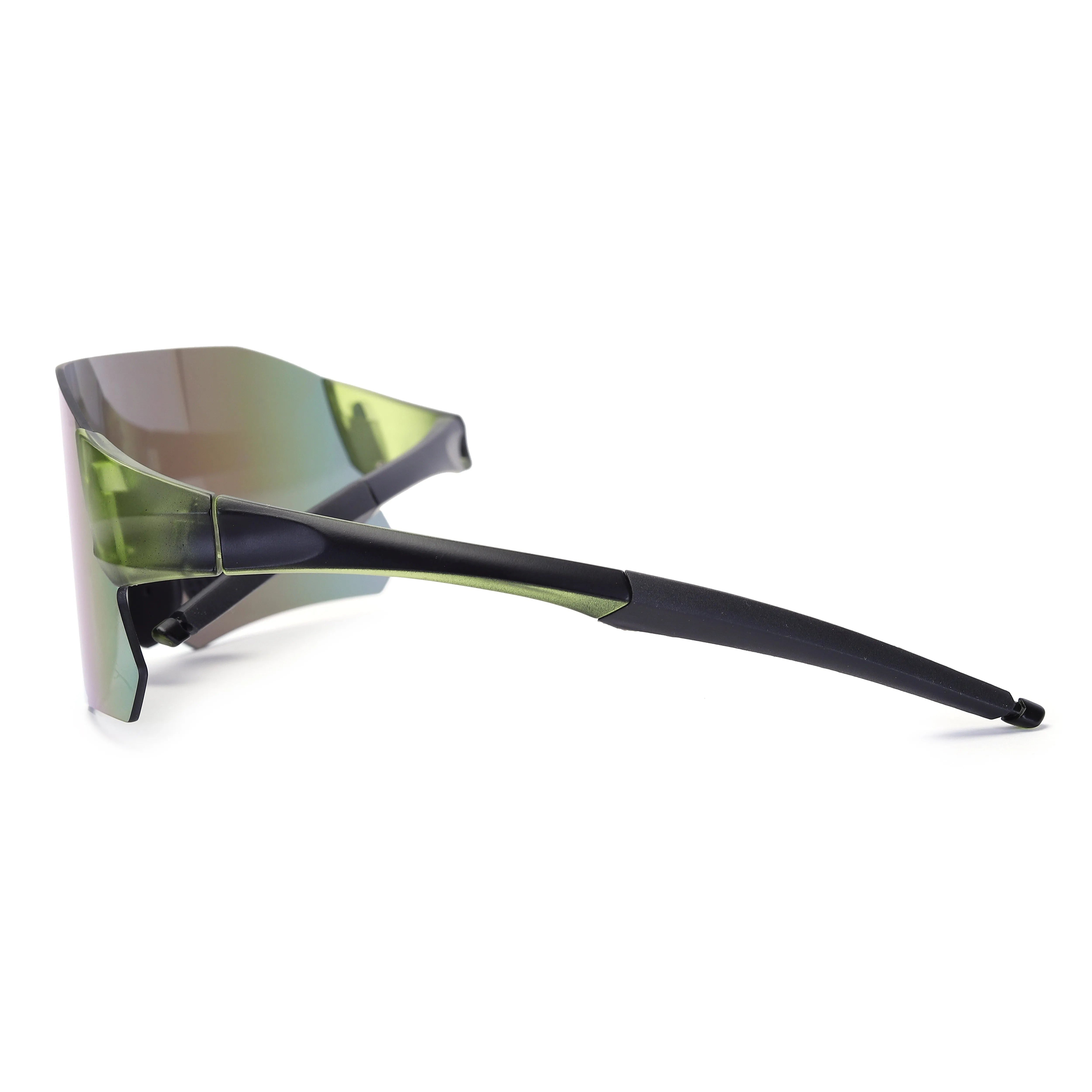 Hunters Green Large Rim Less Shield Sports Sunglasses for Men & Women — Hashtag Eyewears