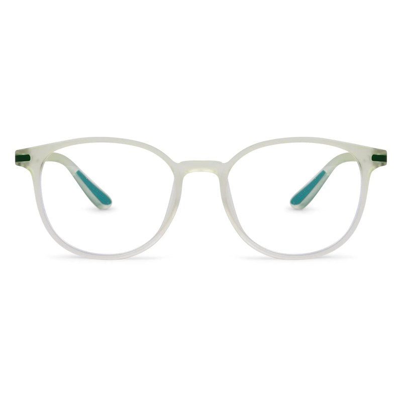 Idefend Transparent Light Green Medium Full Rim Round Computer Glasses for Men & Women — Hashtag Eyewears