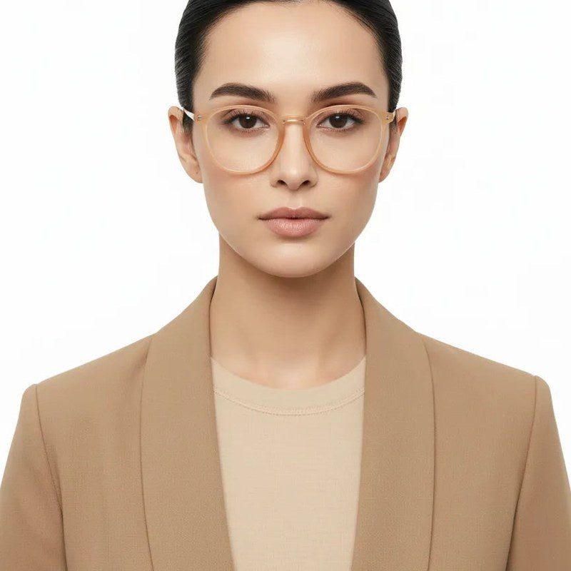 Idefend Transparent Orange Medium Full Rim Round Computer Glasses for Men & Women — Hashtag Eyewears