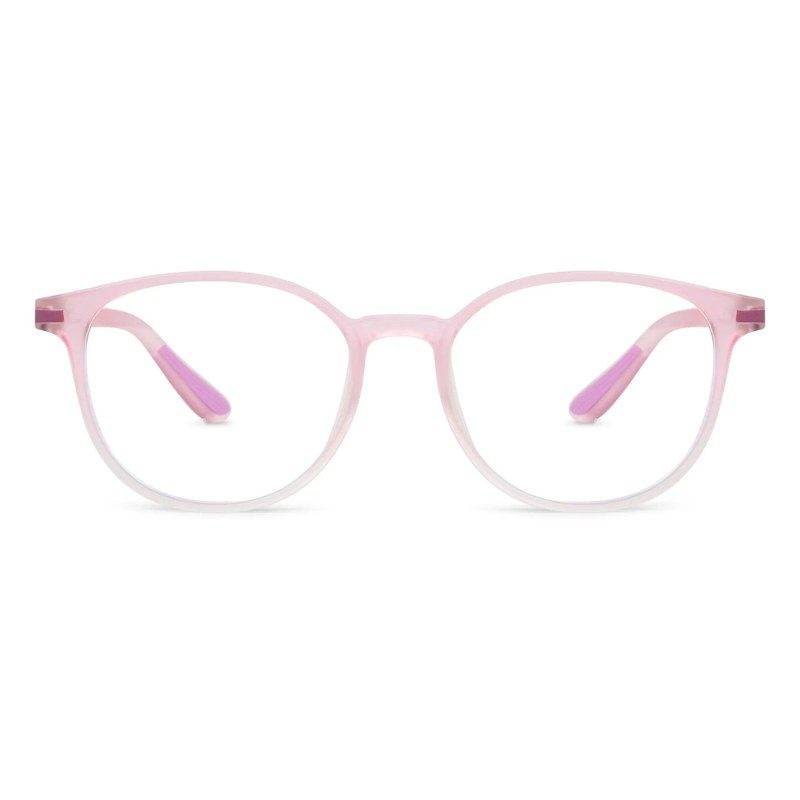 Idefend Transparent Pink & Transparent White Medium Full Rim Round Computer Glasses for Men & Women — Hashtag Eyewears