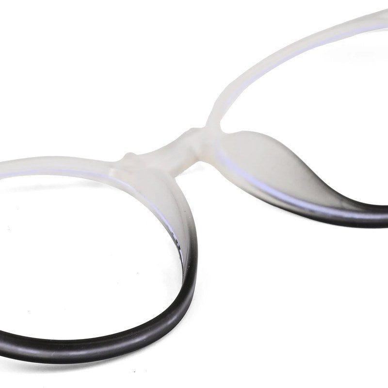 Idefend Transparent White & Black Medium Full Rim Round Computer Glasses for Men & Women — Hashtag Eyewears