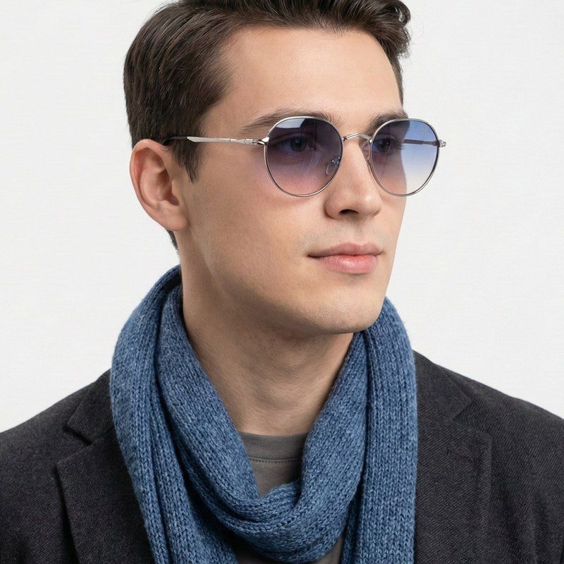 Ignisia Gradient Brown & Blue Medium Full Rim Oval Sunglasses for Men — Hashtag Eyewears