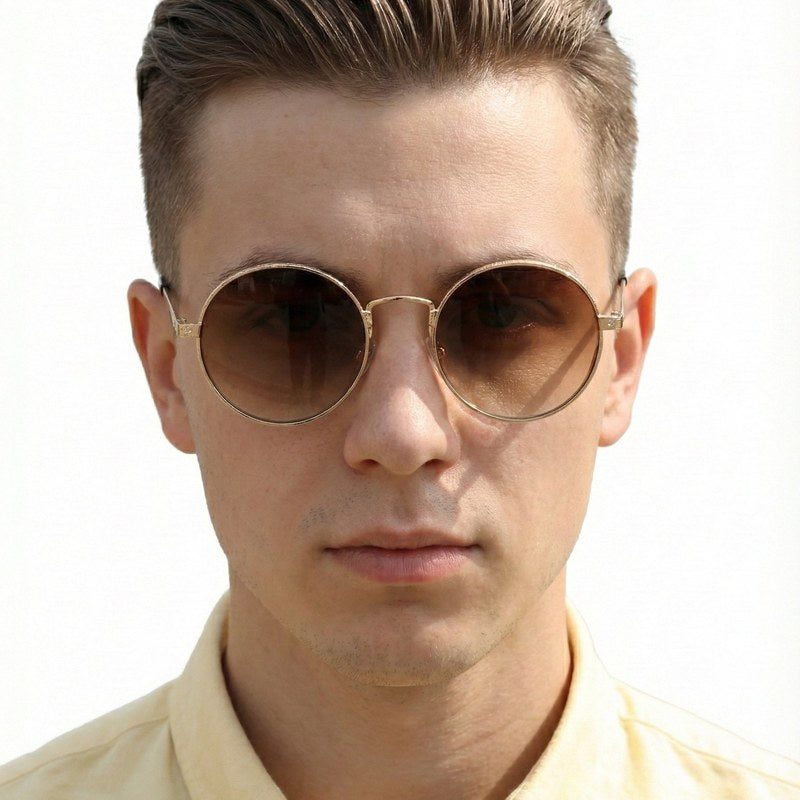 Ignisia Gradient Brown Medium Full Rim Oval Sunglasses for Men — Hashtag Eyewears