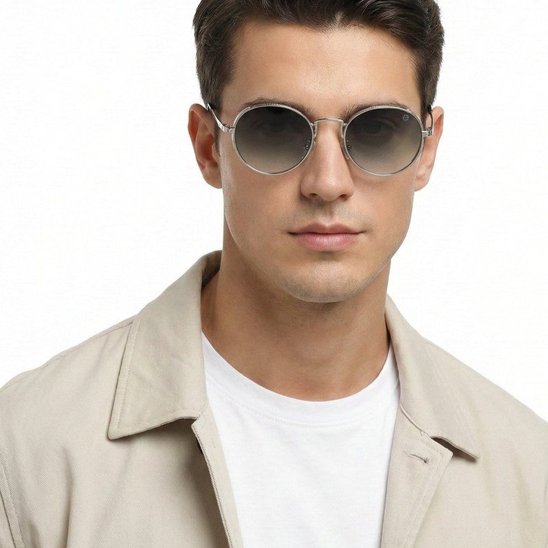 Ignisia Gradient Green Medium Full Rim Oval Sunglasses for Men — Hashtag Eyewears