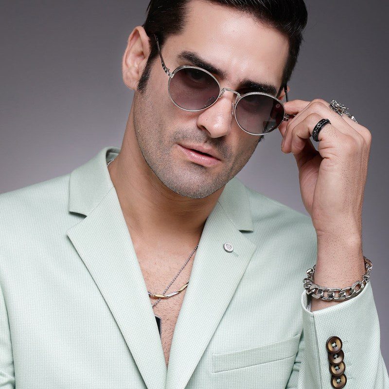Ignisia Gradient Green Medium Full Rim Oval Sunglasses for Men — Hashtag Eyewears