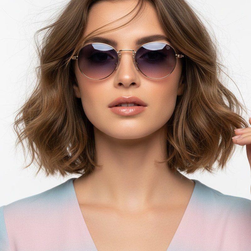 Ignisia Gradient Grey & Brown Medium Full Rim Oval Sunglasses for Men — Hashtag Eyewears