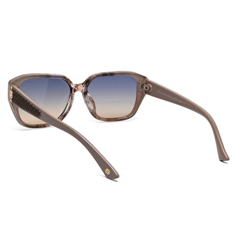 Ilora Brown Texture Medium Full Rim Hexagonal Sunglasses for Women — Hashtag Eyewears
