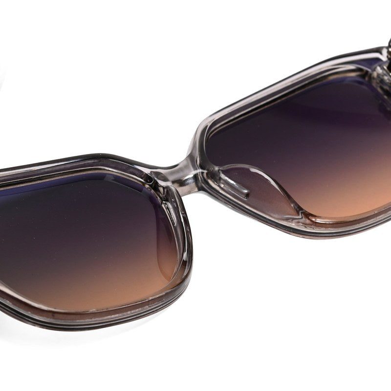 Ilora Transparent Medium Full Rim Hexagonal Sunglasses for Women — Hashtag Eyewears