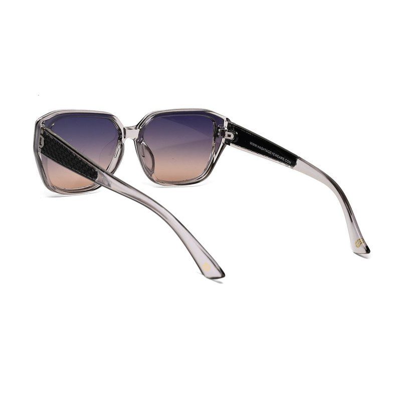 Ilora Transparent Medium Full Rim Hexagonal Sunglasses for Women — Hashtag Eyewears