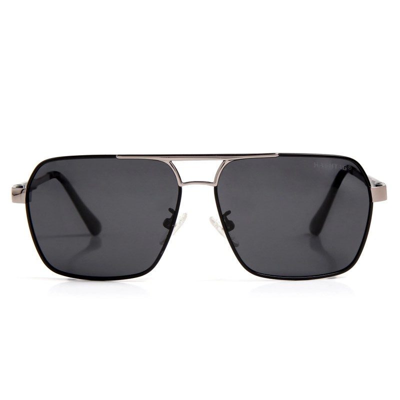 Inferna Silver & Black Large Full Rim Rectangle Sunglasses for Men & Women — Hashtag Eyewears