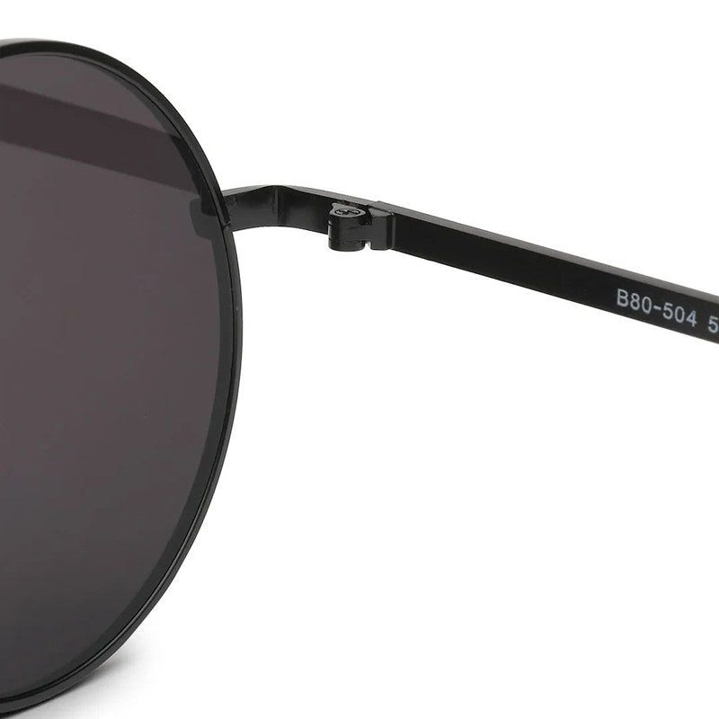 Ionara Black Medium Full Rim Round Sunglasses for Men & Women — Hashtag Eyewears