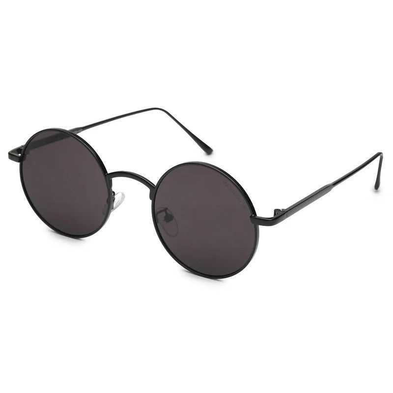 Ionara Black Medium Full Rim Round Sunglasses for Men & Women — Hashtag Eyewears