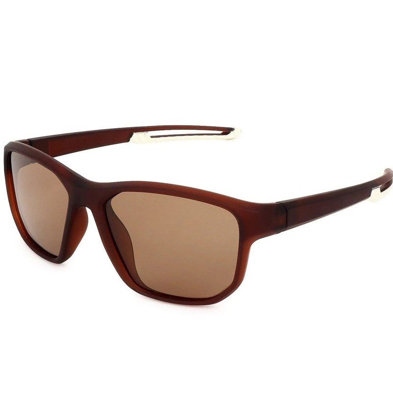 Ionium Brown Large Full Rim Rectangle Sports Sunglasses for Men — Hashtag Eyewears