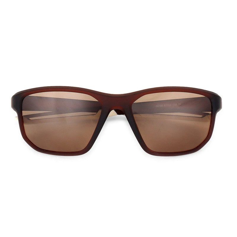 Ionium Brown Large Full Rim Rectangle Sports Sunglasses for Men — Hashtag Eyewears
