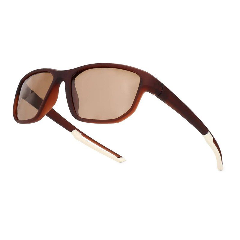 Ionium Brown Large Full Rim Rectangle Sports Sunglasses for Men — Hashtag Eyewears