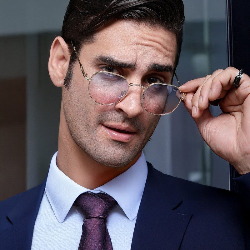 Ithon Golden Medium Full Rim Oval Sunglasses for Men — Hashtag Eyewears