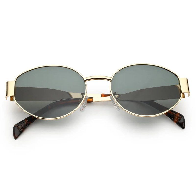 Ivory Green Medium Full Rim Oval Sunglasses for Women — Hashtag Eyewears