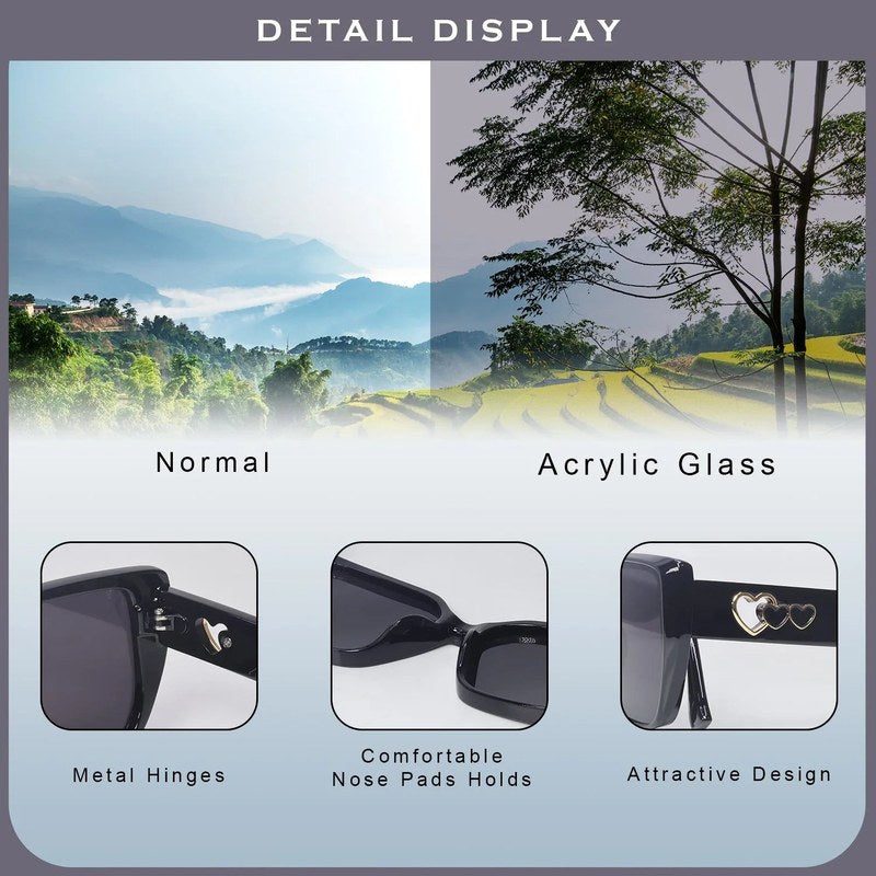 Jetra Black Medium Full Rim Wayfarer Sunglasses for Women — Hashtag Eyewears