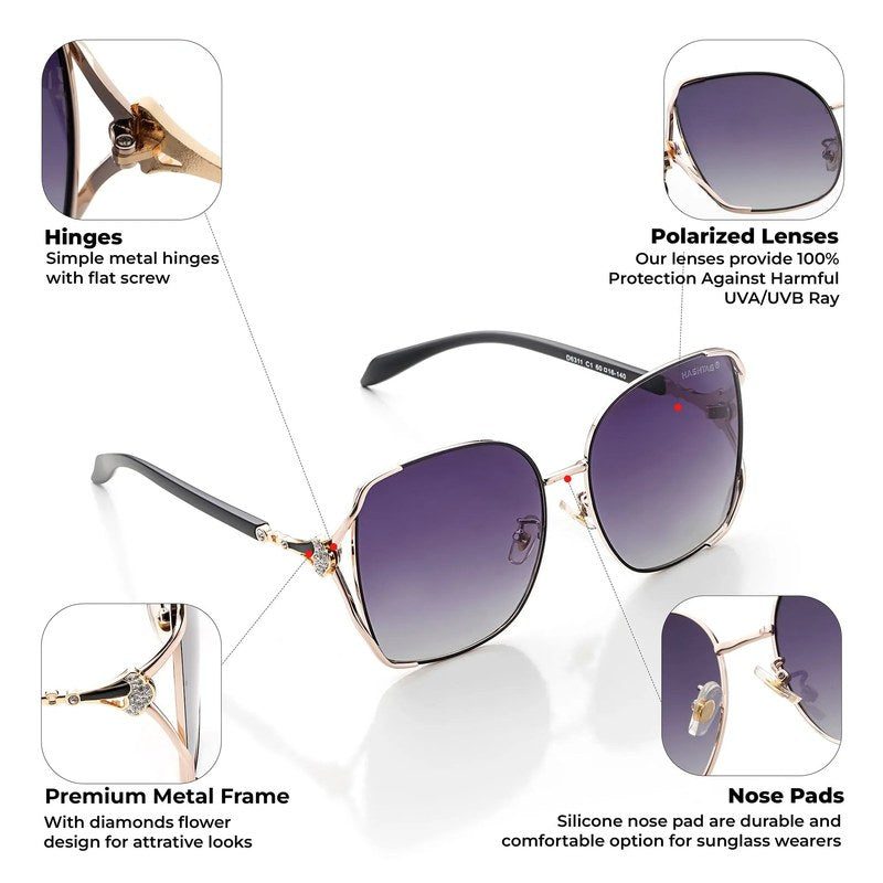 JOINTON Gradient Purple Large Full Rim Square Sunglasses for Women — Hashtag Eyewears