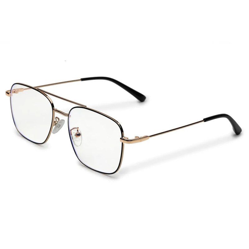 Jovion Black & Gold Medium Full Rim RECTANGLE Computer Glasses for Men & Women — Hashtag Eyewears