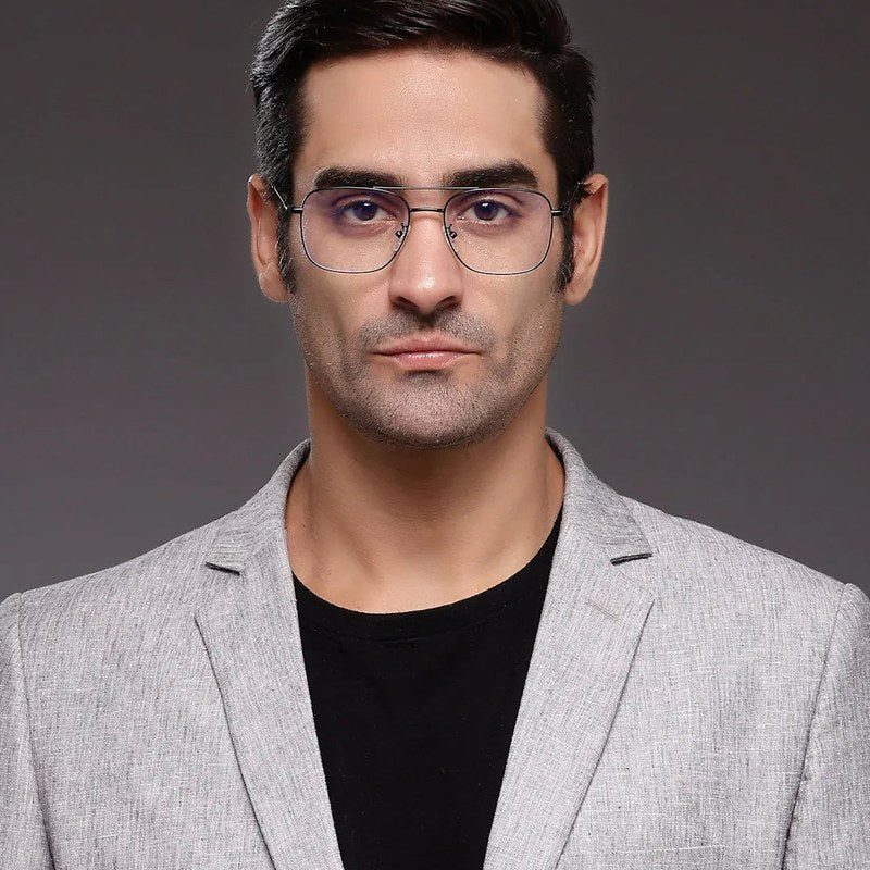 Jovion Black Medium Full Rim RECTANGLE Computer Glasses for Men & Women — Hashtag Eyewears