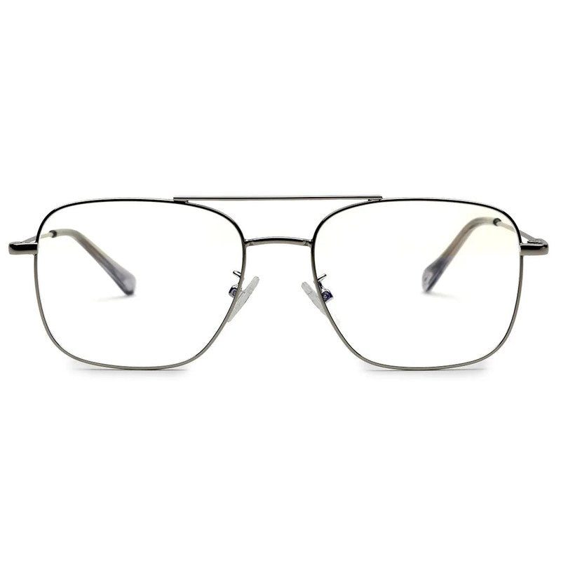 Jovion Silver Medium Full Rim RECTANGLE Computer Glasses for Men & Women — Hashtag Eyewears