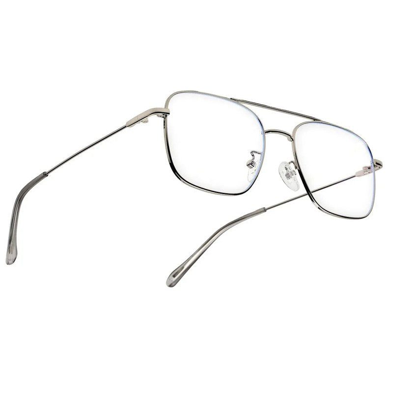 Jovion Silver Medium Full Rim RECTANGLE Computer Glasses for Men & Women — Hashtag Eyewears