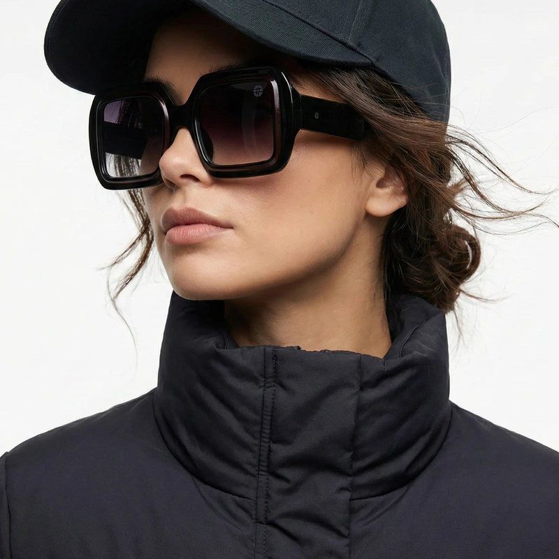 Jumbo Gradient Black Medium Full Rim Square Sunglasses for Men & Women — Hashtag Eyewears