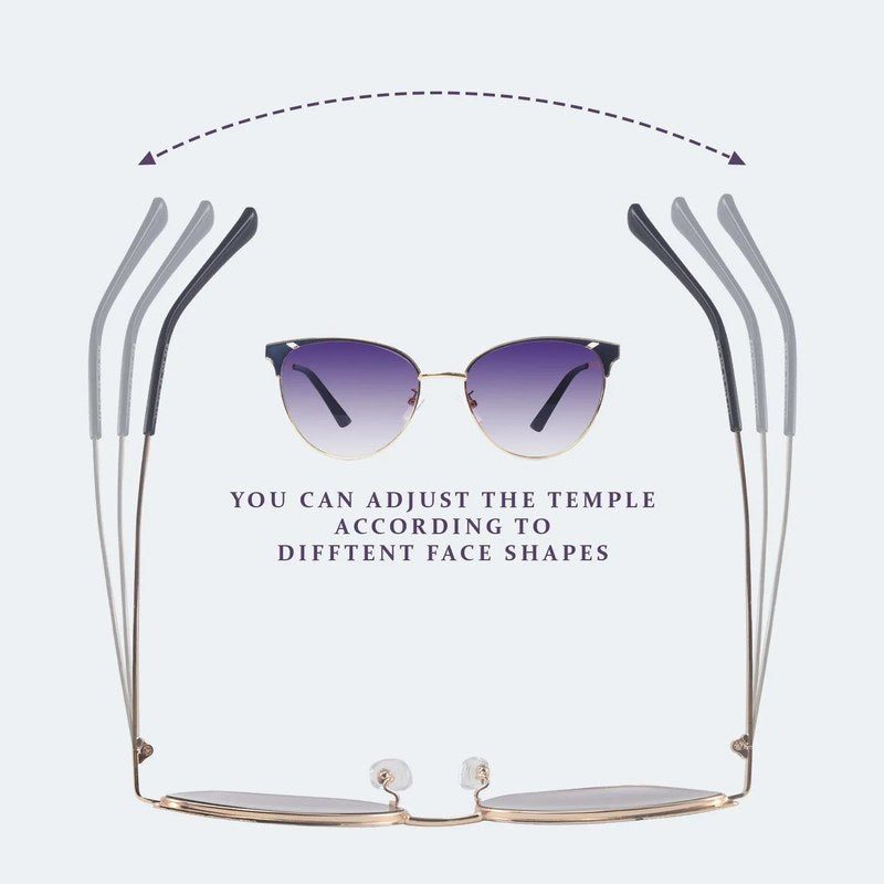 Kaelith Golden & Black Medium Full Rim Round Sunglasses for Women — Hashtag Eyewears