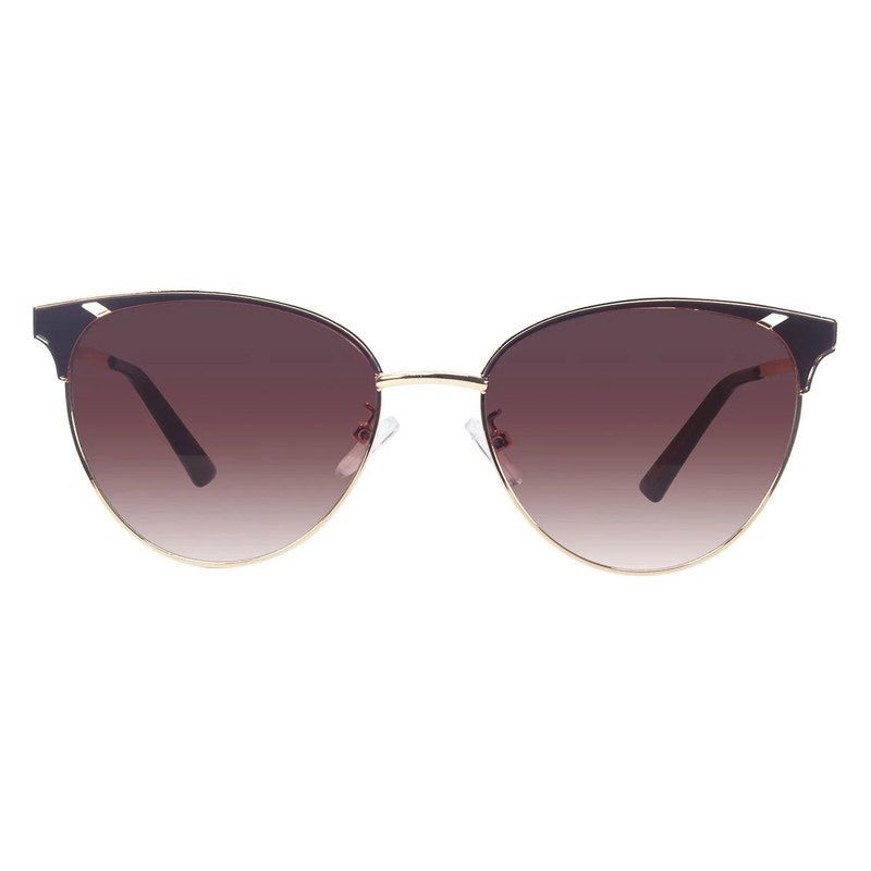 Kaelith Golden & Brown Medium Full Rim Round Sunglasses for Women — Hashtag Eyewears