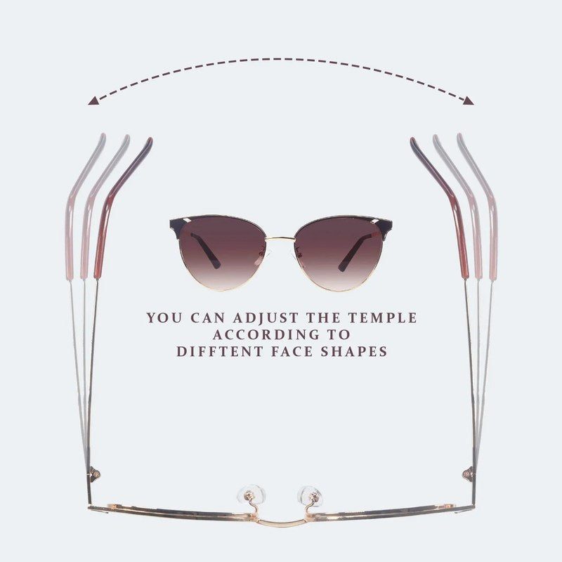Kaelith Golden & Brown Medium Full Rim Round Sunglasses for Women — Hashtag Eyewears
