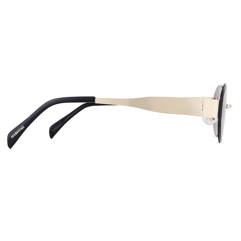 Kitto Golden Medium Rim Less Oval Sunglasses for Men & Women — Hashtag Eyewears