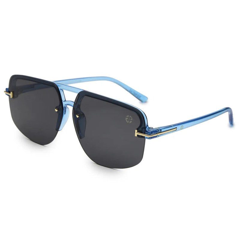 Kynox Blue Medium Half Rim Square Sunglasses for Men & Women — Hashtag Eyewears
