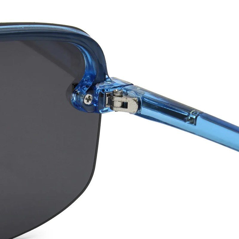 Kynox Blue Medium Half Rim Square Sunglasses for Men & Women — Hashtag Eyewears