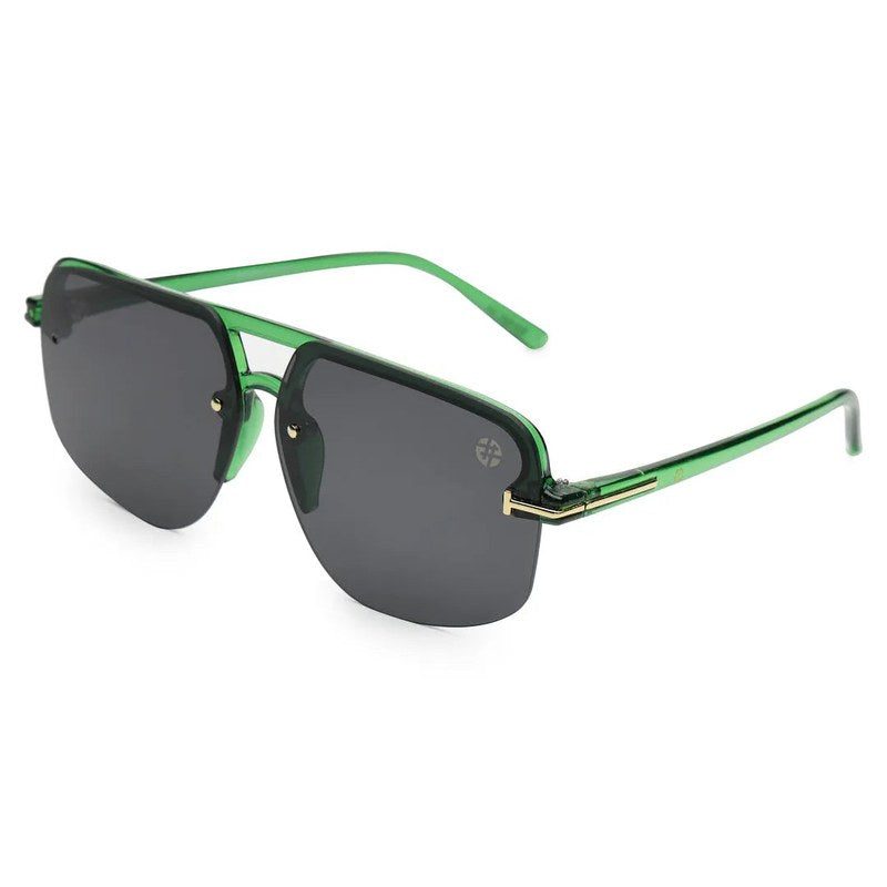 Kynox Green Medium Half Rim Square Sunglasses for Men & Women — Hashtag Eyewears