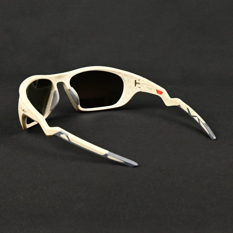 Lateralis Cream Large Full Rim Wraparound Sports Sunglasses for Men & Women — Hashtag Eyewears